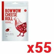 치킨 치즈롤 120g x55 강아지 반려견 애완 영양 간식 펫 연어 보, 단품