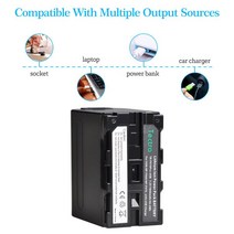7800mAh NP-F960pro NPF960 NPF970 배터리 및 USB 충전 출력 소니 NP-F970pro PLM-100 MC1500C L50, [01] 4 batteries