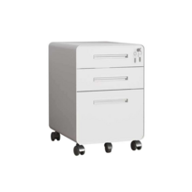 사무실 수납장 이동식 3단 서류장 관물대 열쇠서랍, 블랙 3단