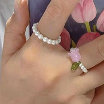 [KT알파쇼핑][2개세트] 쥬씨 튤립 미니비즈 포인트 패션 반지