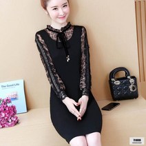 가바바 여성 빅사이즈 원피스 레오파드 레이스 미디원피스 G44361
