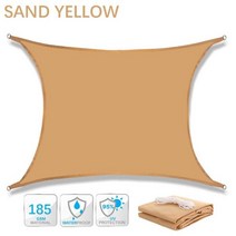 300D 방수 직사각형 그늘막 야외 정원 수영장 천막 캠핑 하이킹 해가리개, SAND YELLOW, CHINA, 200cm x 200cm