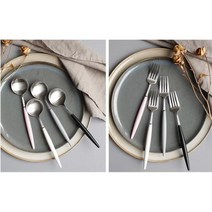 예쁜 카페스푼포크 브런치커트러리 스푼포크세트, 종류_디저트포크 베이비핑크, 상세페이지 참조