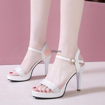 ORNAN 여성 발목 스트랩 가보시 하이힐 (9cm) 여름 샌들 W509