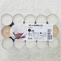 IKEA 이케아 SINNLIG 티라이트 30pack, 1PACK, 바닐라향
