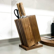 칼 꽂이 주방 원목 업소용 보관함 칼집 싱크대, 월넛 탈착식 칼 홀더