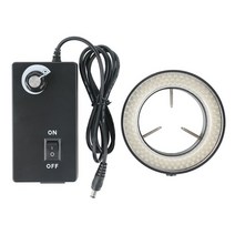 조절식 144 60 LED 링 라이트 램프 6500K 90V-240V 산업용 스테레오 현미경 삼안 디지털 비디오 카메라, 144 led us 플러그
