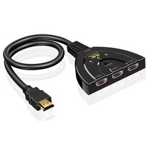 3포트 4K HDMI 2.0 케이블 자동 분배기 스위치 스위처 3x1 어댑터 허브 3D 3-1 모니터 PS4 XBox PS5 용, 한개옵션0