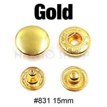 도금기 도금기계 자동코팅기 스냅 패스너 금속 프레스 버튼 스터드 DIY 바느질 재킷 의류 가방 신발용 옵, 17 831 15mm Gold