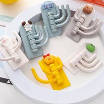 딜모아 강력접착식 벽후크 회전 벽고리 동물캐릭터, 5개입
