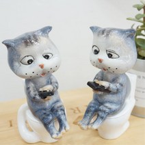볼일보는 고양이 장식품 욕실 펜션 소품 거실꾸미기 거실 카페소품
