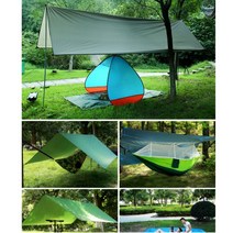 타프쉘 캠핑 캠프 그늘막 매쉬 사각 타프 밸리 스크린 방수 백패킹 캠핑용 등산 비치 사이드 빅텐 천타프, 카키+폴대