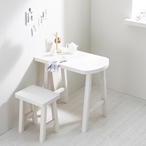 [한정 수량 특가]1인 2인 원목 식탁 까페 미니 반타원형 탁자 베란다 홈바 다이닝 스타벅스 테이블 800 3colors (식탁 단품 의자 별도구매), 아이보리