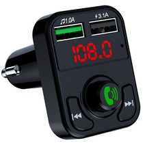 fm 트랜스미터 bluetooth fm트랜스미터 jajabor 자동차 송신기 자동 2, 검은색