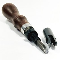 가죽 그루빙 공구 공예 공방 스티칭 그루버 바느질 주름 실 에지 베벨 다용도 부자재 재료 DIY 세트 도구 트리밍 내구성 샤펜 디거 조절핸들 V형 푸시 가우징, 1개