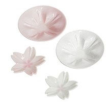 hiracle 히라 쿠루 사쿠라 작은 접시 · 콩 접시 세트 화이트 & 핑크 각 1pc HKM-02-ST