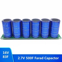 슈퍼캐패시터 6pcs1set 2.7v 500f 패러데이 16v 83f 보호 보드가있는 자동차 패러데이 모듈, 없음