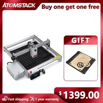 cnc조각기 ATOMSTACKX30 PRO 레이저 160W DIY 조각 절단기 6 코어 다이오드 33W 출력 전력 목재 비닐 금속용, UK+A