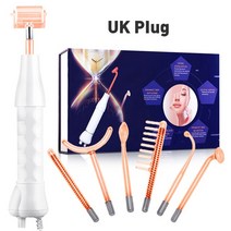 7 in 1 글래스 고주파 페이셜 여드름 퍼밍 머신 페이셜 스파 고주파 페이셜 스킨 케어, 02 whit box UK red