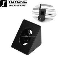 100pc V-슬롯 블랙 90 도 앵글 코너 커넥터 2020 알루미늄 프로파일 CNC 3D 프린터 DIY 부품, 한개옵션0