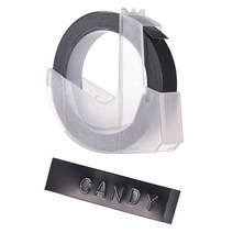 Haomenyi 3D-325 호환 DYMO12965 / 1610과 수동 타자기 리본 라벨 길이 3m 폭 넓은 검은 9mm의 같은, Black