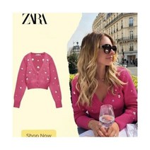 ZARA 자수 니트 가디건 6771/034 크롭 니트