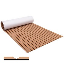 SECIVLOT 보트 바닥재 EVA 폼 데크 249.9 x 89.9cm94.5 35.4인치 바닥 해양 미끄럼 자체 접착 시트 RV 서핑 보드 모터보트 요트 카약 수영장용, SECIVLOT Brown Black Line
