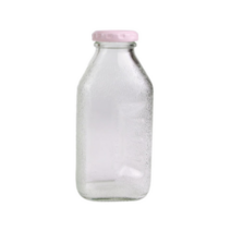 델몬트 쥬스 사각 유리병 핑크, 300ml, 4개