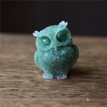천연 크리스탈 쇄석 흑요석 장식품 부엉이 재물 풍요, 11번