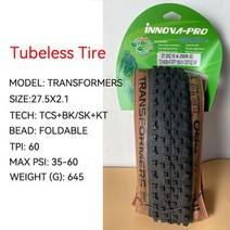 자전거타이어 로드 mtb 튜브 INNOVA-MTB 자전거 튜브리스 타이어 275/29 인치 29X21 275X21 산악 접이식, TLR 27.5X2.1