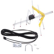 공청안테나 디지털tv안테나 tv안테나 1개 야외 100 마일 증폭 8 Yagi 안테나 HD TV 10dB 장거리 UHF/VHF/FM, 단일옵션