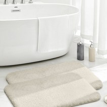 FASEN 모던데일 뽀송 욕실 발매트 발매트 욕실발매트 화장실 발닦개 현관 빨아쓰는 융모 발매트, D-11.연회색x2 50X80