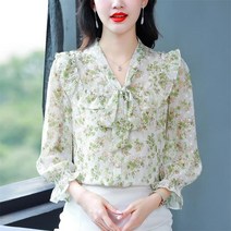 수입의류 프릴 공주풍 플라워 세미정장 오피스 화려한 결혼식 하객 모임 블라우스