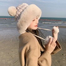 여성 털 모자 에스키모 모자 세련된 여신룩 한파 대비 모자