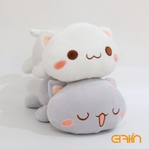 더캣 납짝이냥 봉제인형 캐릭터인형 애착인형 침대인형 애착베개 어린이인형, 화이트