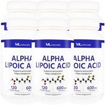 [미국빠른직구] 마이라이프 내추럴스 알파리포산 600 mg 120 야채캡슐 6병, 120정, 6개