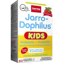 재로우 재로우-도필러스 키즈 프로바이오틱   프리바이오틱 내추럴 라즈베리 어린이 유산균 츄어블 타블렛, 60개입, 1개