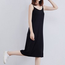 여자 검정색 민소매 나시원피스 여름휴가 슬립 3컬러
