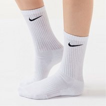 나이키 장목 스니커즈 양말 에브리데이 크루 삭스 흰색 검정포인트 3켤레+사은품(패션마스크)