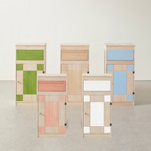 엘린까사 원목 더스트박스 대형 인테리어 휴지통 분리수거함 다용도 수납정리함 5color, 그린