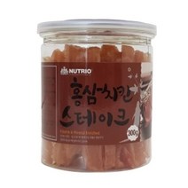 애견간식 뉴트리오 홍삼치킨 스테이크 1통 300g, 단품