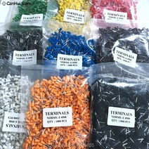 전선 커넥터 단자 접지선 와이어 100pcs E0508 관형 냉압 전기 터미널 케이블 0.5mm2 22 AWG VE0508 용 페룰 크림프, [09] Yellow  100pcs