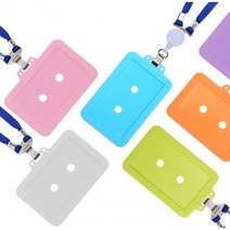 케이스 국산 실리콘 목걸이 사원증 신분증 명찰 출입증, 0001번 실리콘 사원증케이스[세로형] 스카이블루