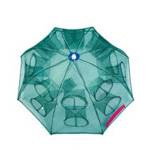 구멍 그물 물고기 미끼 트랩 자동 수축 접이식 경량 대형 낚시 새우 랍스터 미꾸라지 장어, 흰색 6구멍+미끼 6팩+끈+원+미끼 주머니