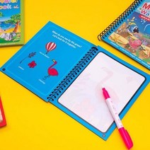 어린이 물그림 실내 4종 워터색칠북 워터펜 미술놀이, 홍학