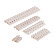 STK 10 개 라운드 천연 발사 나무 나무 스틱 은못 막대 비행기 모델 만들기 목공 목공 DIY 크리스마스 크리스마스 장식 50-250 미리 메터, 자연스러운1