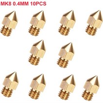 10pcs 0.2 0.3 0.4 0.5 0.6 0.8 1.0mm MK8 압출기 노즐 1.75mm 3D 프린터 Makerbot Anet A8 Creality S4 용, 06 0.8mm 1.75mm