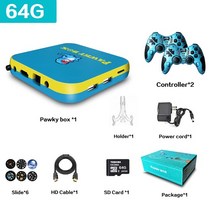 옛날오락기 비디오게임 고전 가정용 게임기 Pawky Box 게임 콘솔 PS1/DC/SMS/나오미 50000 + 슈퍼 WiFi 미, 03 UK, 13 Yellow Green 64G