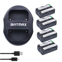 저무리 호환제품 Batmax 4pcs NP-FM500H NPFM500H 충전식 배터리 + 소니 A57 A65 A77 A350 A550, 단일옵션