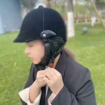 승마헬멧 유니섹스 클래식 벨벳 승마 헬멧 말 장비 사이클링 헬멧 보호 캡 54-62cm 조절 가능 152, 없음